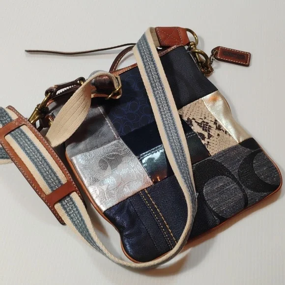 Coach B063-10006 Patchwork Denim Shoulder Bag W/Original Hang Tag - Picture 13 of 13